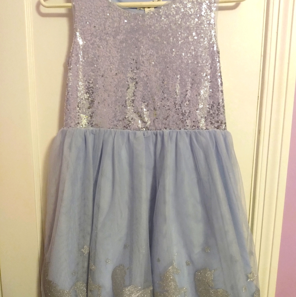 Unicorn Silver and Blue Dress